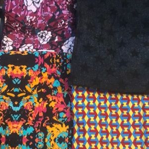 4 pair of tc lularoe leggings black stars
